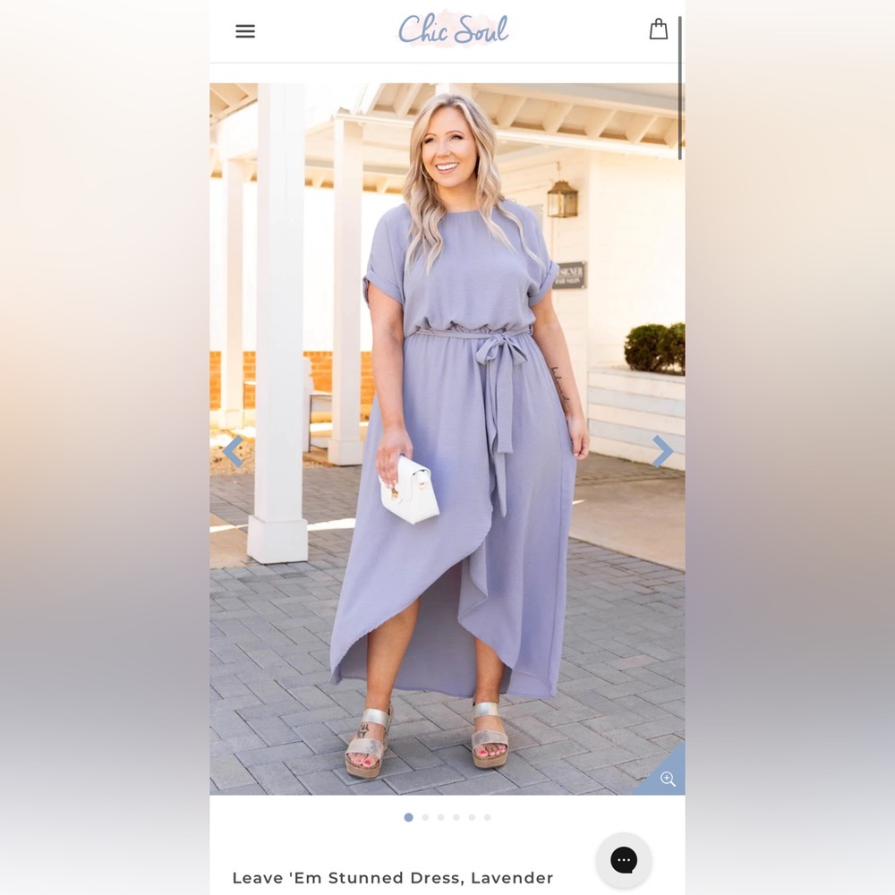 Chic Soul lavender Leave 'Em Stunned Dress. 1X